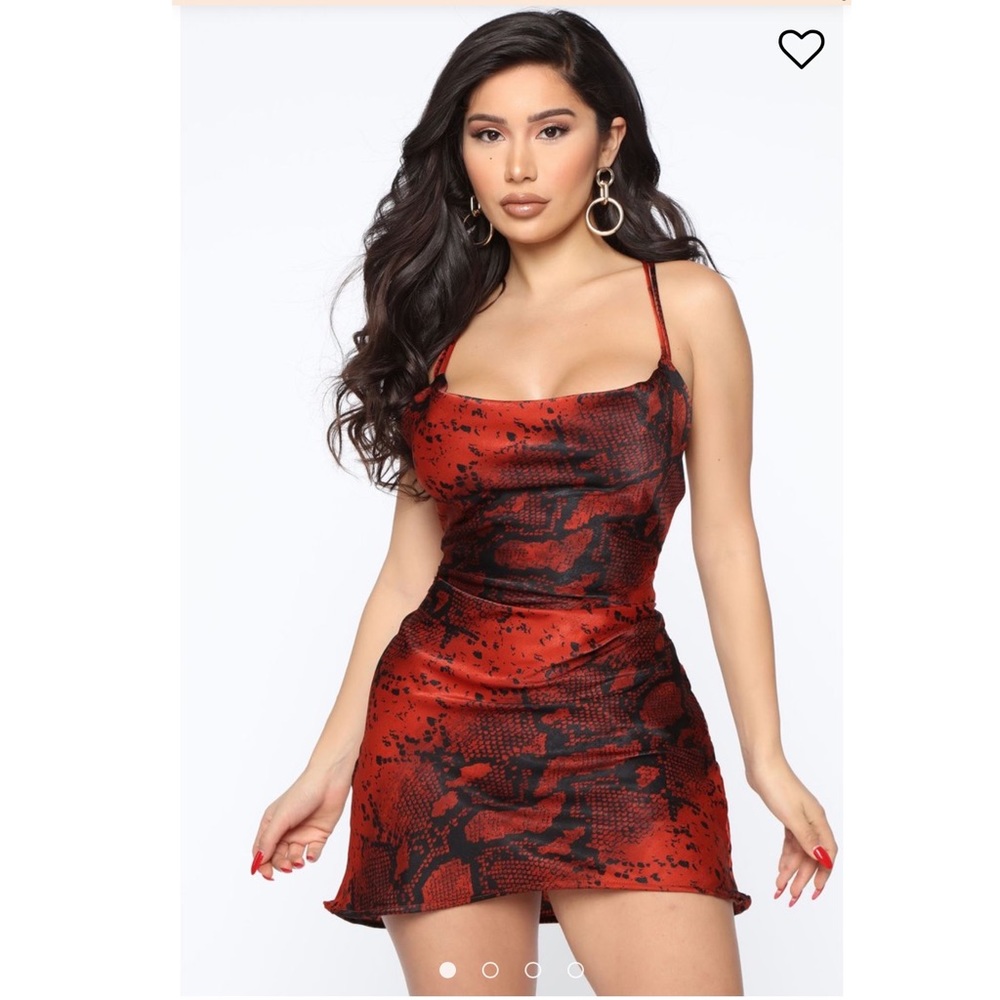 New!!! Fashion Nova Satin Mini Slip Dress - Rust